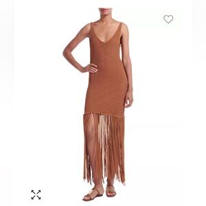 Chic Brown Fringe Maxi Dress